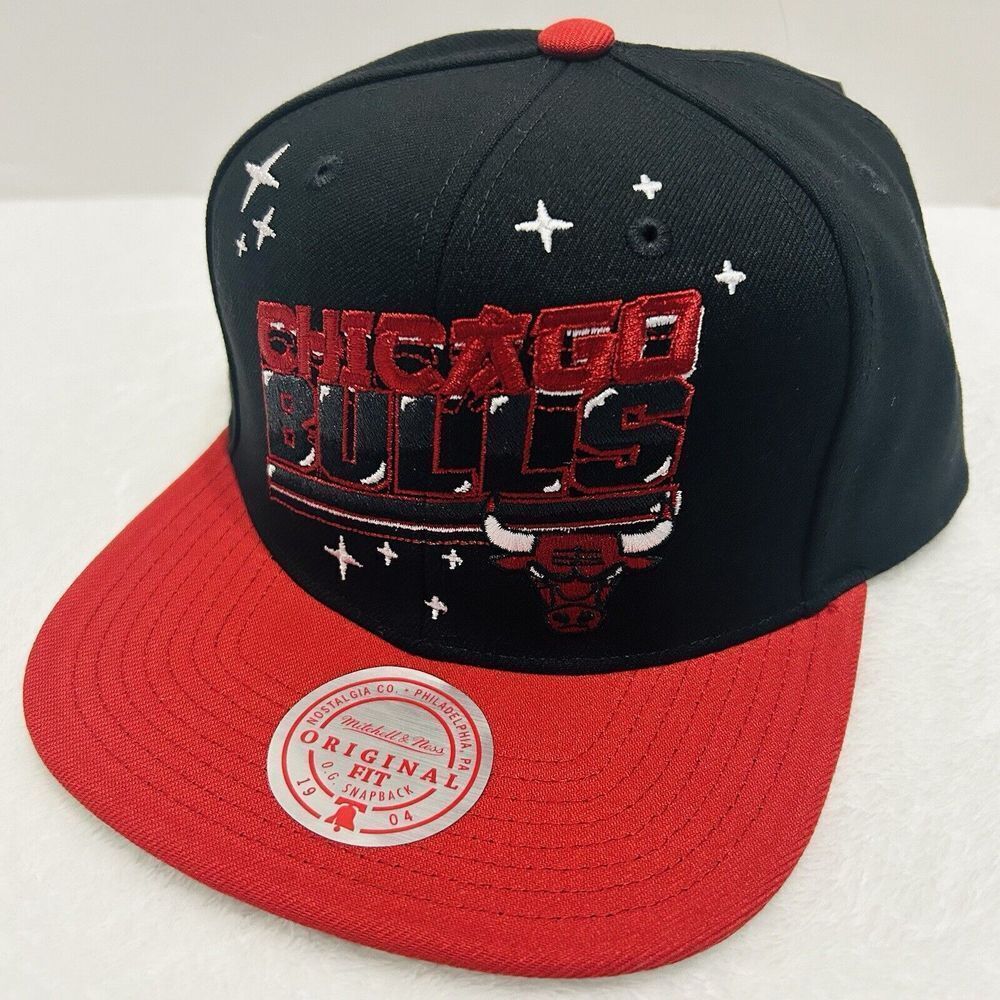 Mitchell & Ness Chicago Bulls Anime Snapback Hat Cap Adjustable Black‎ Red